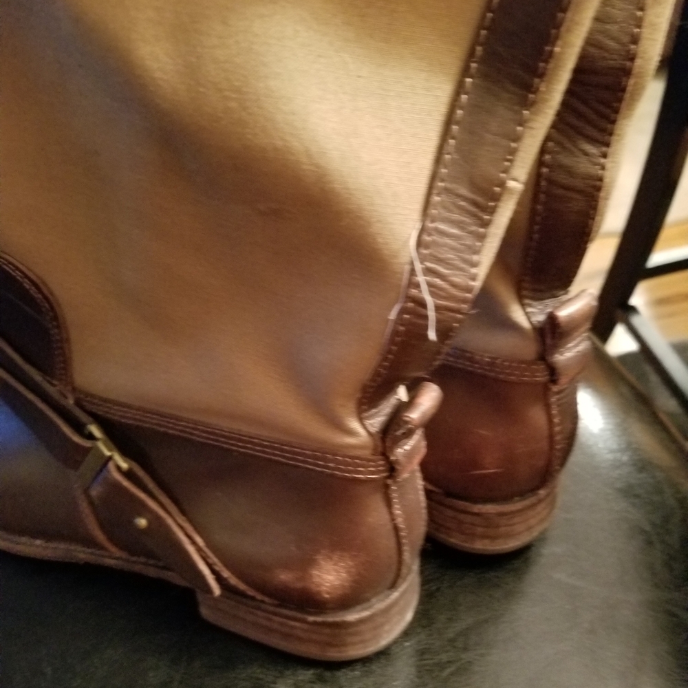 Brown and tan Caterpillar boots women